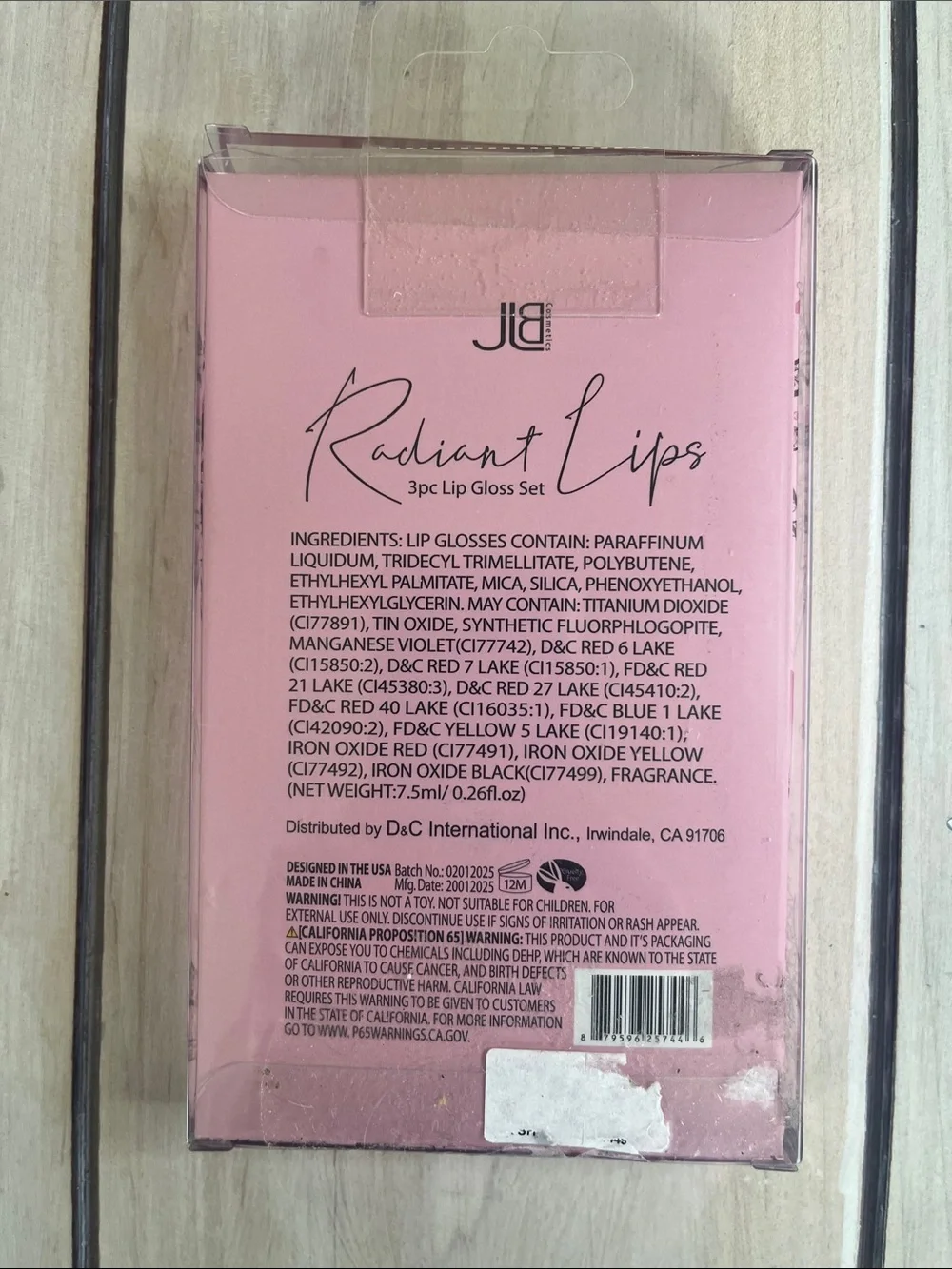 JLB Radiant Lips 3pc Pink Lip Gloss Set